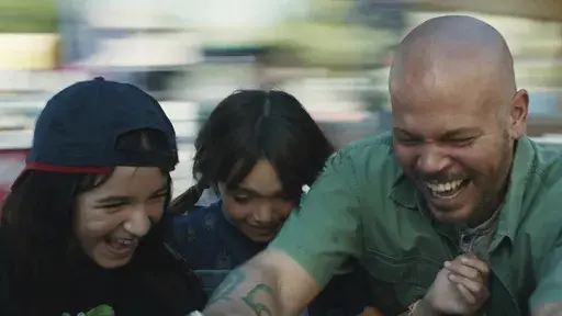 This image released by Sundance Institute shows Residente, right, in a scene from "In The Summers" by Alessandra Lacorazza Samudio, an official selection of the U.S. Dramatic Competition at the 2024 Sundance Film Festival. (Sundance Institute via AP)