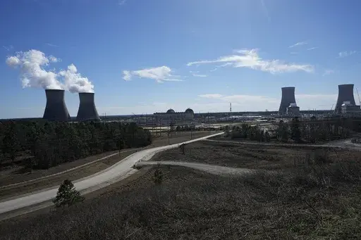 Georgia Power Co.'s Plant Vogtle nuclear power plant is shown Friday, Jan. 20, 2023, in Waynesboro, Ga. The electric utility said on Wednesday, Feb. 14, 2024 that its second new reactor has begun splitting atoms. (AP Photo/John Bazemore, File)