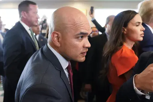 Former President Donald Trump's valet Walt Nauta visits Versailles restaurant with Trump, June 13, 2023, in Miami. Nauta is set to be arraigned on charges that he helped the former president hide classified documents that the Justice Department wanted back. Nauta was charged earlier this month alongside Trump in a 38-count indictment filed by Justice Department special counsel Jack Smith. (AP Photo/Alex Brandon, File)