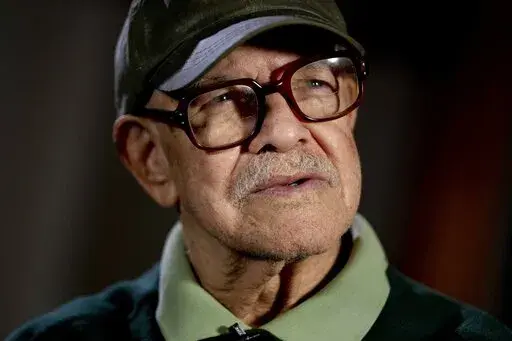 Retired Army Col. Paris Davis, an Ohio native, who is set to receive the Medal of Honor for his service in the Vietnam War speaks during an interview with the Associated Press at a hotel in Arlington, Va., Thursday, March 2, 2023. (AP Photo/Andrew Harnik)