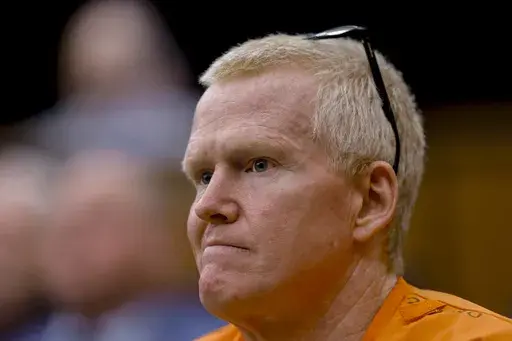 Alex Murdaugh, convicted of killing his wife, Maggie, and younger son, Paul, in June 2021, sits during a hearing on a motion for a retrial, Tuesday, Jan. 16, 2024, at the Richland County Judicial Center in Columbia, S.C. (Tracy Glantz/The State via AP, Pool, File)