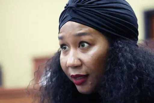 Jill Collen Jefferson, president of JULIAN, civil rights and international human rights law firm, speaks in Lexington, Miss., during a civil rights tour, June 1, 2023. The civil rights attorney was arrested Saturday, June 10, while filming a traffic stop conducted by officers from a police department she is suing in federal court. (AP Photo/Rogelio V. Solis, file)