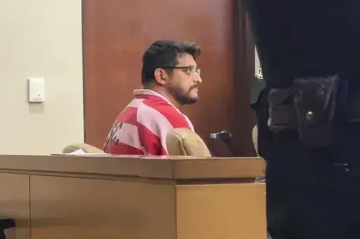 Eddie Duran sits in an Okaloosa County courtroom on Thursday, Aug. 29, 2024, in Fort Walton Beach, Fla. (AP Photo/Kate Payne)