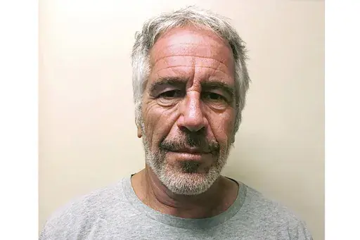 This photo provided by the New York State Sex Offender Registry shows Jeffrey Epstein, March 28, 2017. On Friday, Jan. 5, 2024, The Associated Press reported on stories circulating online incorrectly claiming court documents connected to a lawsuit involving financier Jeffrey Epstein that were released this week include details about theoretical physicist Stephen Hawking, who died in 2018, Hawking’s “proclivities” and a sexual encounter involving late night host Jimmy Kimmel. (New York Stat