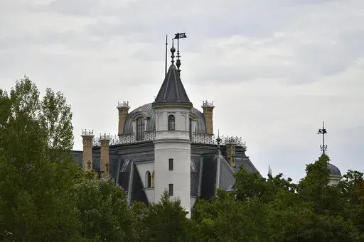19th century Tura castle, owned by the son-in-law of the Hungarian prime minister Viktor Orban is seen in Tura, Hungary, Wednesday, Sept. 14, 2022. Orban is facing a reckoning with the EU, which appears set to impose financial penalties on Hungary over corruption concerns and alleged rule-of-law violations that could cost Budapest billions and cripple its already ailing economy. (AP Photo/Anna Szilagyi)