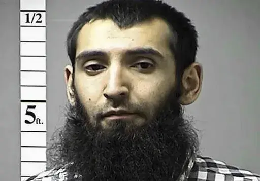 This booking photo provided by the St. Charles County Department of Corrections in St. Charles, Mo., shows Sayfullo Saipov. A jury said Monday, March 13, 2023 it could not reach a unanimous decision on whether to impose the death sentence on an Islamic extremist who killed eight people using a speeding truck on a popular New York bike path. A unanimous verdict is required for a death sentence. (St. Charles County Department of Corrections/KMOV via AP, File)