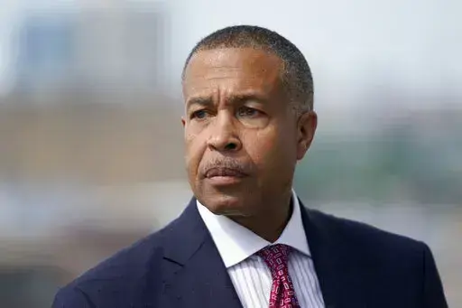 James Craig, a former Detroit police chief, announces he is a Republican candidate for governor of Michigan, on Sept. 14, 2021, in Detroit. A Michigan judge declined to put a former Detroit police chief on the Republican ballot for Michigan governor, the third candidate to lose a court challenge after election staff said campaign petitions were marred by fraudulent signatures. (AP Photo/Paul Sancya, File)