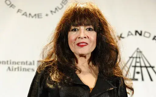 Ronnie Spector appears in the press room after performing at the Rock and Roll Hall of Fame induction ceremony on March 15, 2010, in New York. Spector, the cat-eyed, bee-hived rock 'n' roll siren who sang such 1960s hits as "Be My Baby," "Baby I Love You" and "Walking in the Rain" as the leader of the girl group the Ronettes, has died. She was 78. (AP Photo/Peter Kramer, File)