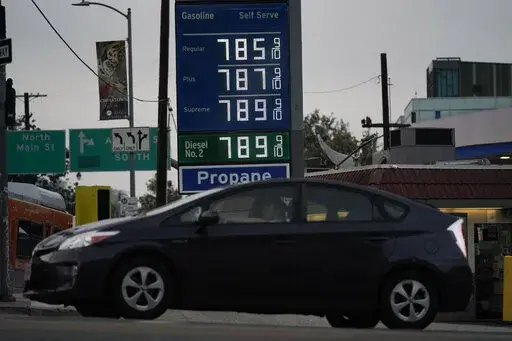 High gas prices are shown in Los Angeles, June 16, 2022. A new poll from The Associated Press-NORC Center for Public Affairs Research shows an upheaval in priorities just months before critical midterm elections. (AP Photo/Jae C. Hong, File)