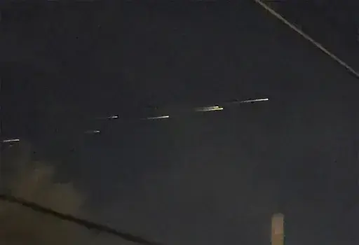 This image from video provided by Jaime Hernandez shows streaks of light travelling across the sky over the Sacramento, Calif., area on Friday night, March 17, 2023. “Mainly, we were in shock, but amazed that we got to witness it,” Hernandez said. “None of us had ever seen anything like it.” (Jaime Hernandez via AP)