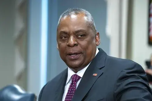 Secretary of Defense Lloyd Austin speaks during a meeting with Albanian Defense Minister Niko Peleshi at the Pentagon, Jan. 26, 2023, in Washington. Within hours of an Air Force F-22 downing a giant Chinese balloon that had crossed the United States, Austin reached out to his Chinese counterpart via a special crisis line, aiming for a quick general-to-general talk that could explain things and ease tensions. But Austin's effort on Feb. 4 fell flat, when Chinese Defense Minister Wei Fenghe declin