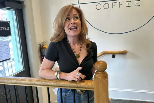 Terry Sykes, 61, of Newtown in Bucks County, Pa, who supports former President Donald Trump's policy positions, particularly on the economy, and that women "need to get over it," if they struggle with his style, talks in Newtown, Pa., on June 14, 2024. (AP Photo/Thomas Beaumont)