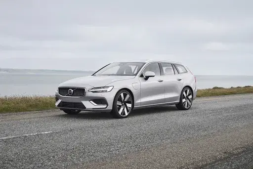 This photo provided by Volvo shows the 2023 Volvo V60, a midsize plug-in hybrid wagon that also features a powerful 455-horsepower engine. (Courtesy of Volvo Cars of North America via AP)