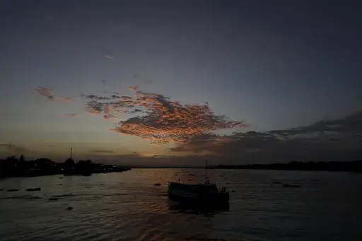 A passenger boat departs from the port city of Breves, located on the island of Marajo, Para state, on the mouth of the Amazon river, Brazil, Thursday, Dec. 3, 2020. Brazil’s environmental regulator refused on Wednesday, MAy 17, 2023, to grant a license for a controversial offshore oil drilling project near the mouth of the Amazon River, prompting celebration from environmentalists who had warned of its potential impact. (AP Photo/Eraldo Peres, File)