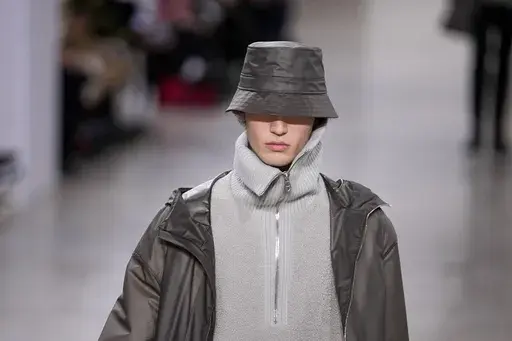 A model wears a creation for Hermes as part of the Menswear ready-to-wear Fall-Winter 2024-2025 collection presented in Paris, Saturday, Jan. 20, 2024. (AP Photo/Michel Euler)