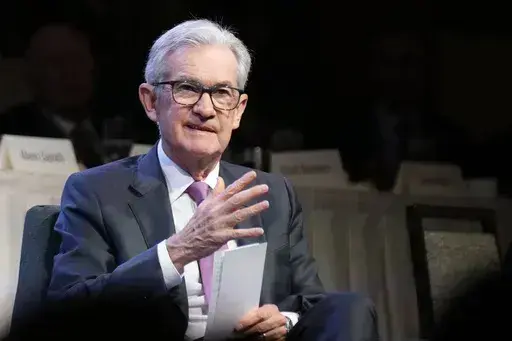 Federal Reserve Chairman Jerome Powell speaks at a meeting of the Economic Club of New York, Thursday, Oct. 19, 2023, in New York. (AP Photo/Seth Wenig)