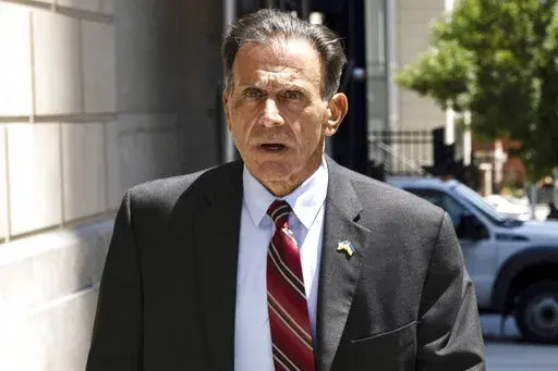 In this July. 27, 2022 photo, retired NYPD detective Louis Scarcella, leaves Kings County Supreme Court, in the Brooklyn borough of New York. In the past nine years, nearly 20 murder and other convictions have been tossed out after defendants accused Scarcella of coercing or inducing false confessions and bogus witness identifications, which he denies. (AP Photo/Yuki Iwamura)