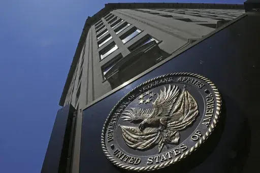 The seal is seen at the Department of Veterans Affairs building in Washington, June 21, 2013. (AP Photo/Charles Dharapak, File)